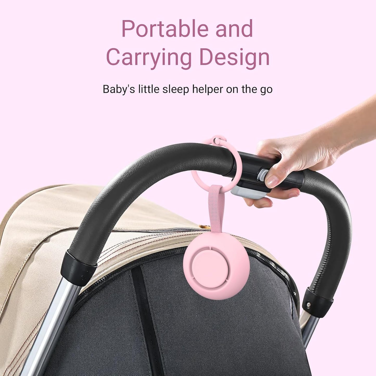 Portable Baby Sound Machine [White Noise for Babies Kids Adults][Timer Function][20 Soothing Sounds][Sleep Soother] 15 Hours Battery Life, Travel,Registry,Gifts,Shower,Clips on Baby Stroller
