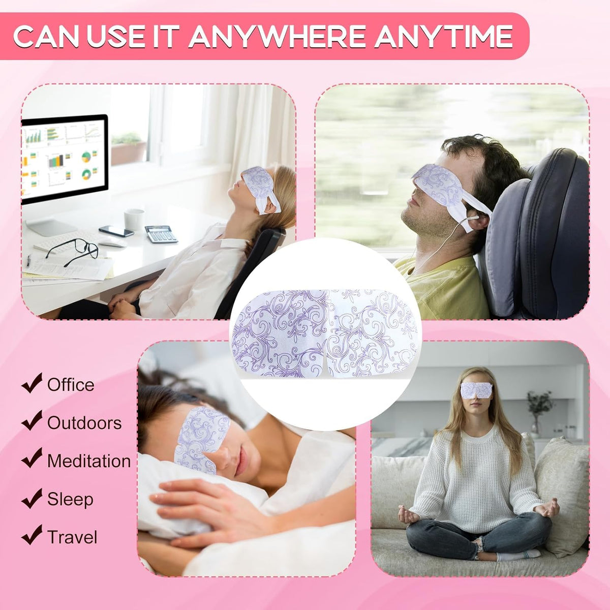 XPCARE 48 Pack Steam Eye Mask Disposable for Dry Eyes Cornea Care-Unscented