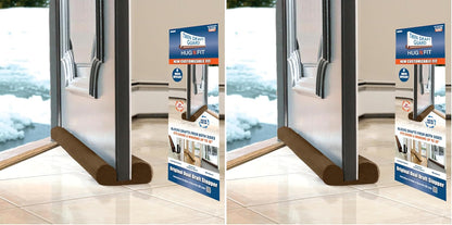 Twin Draft Guard Hug N Fit, Original Dual Draft Stopper Instantly Blocks Air from Entering, Water Repellent, Fits 28”-36” Length with 1.5” Energy Saver Tube