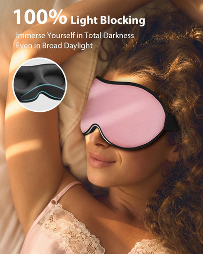 MABAO Weighted Sleep Mask, 100% Blackout Blindfold for Sleeping, Black