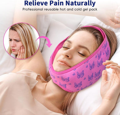 Wisdom Teeth Ice Pack Head Wrap for Pain Relief - Cold Hot Therapy for Face