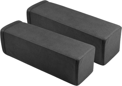 2 Pack Couch Arm Rest Pillow, 6''x6''x20'' Faux Leather Waterproof Cover, High Density Foam Armrest Cushion, Removable & Washable Elbow Support for Sofa, Bed, and Armchair (Medium Grey)