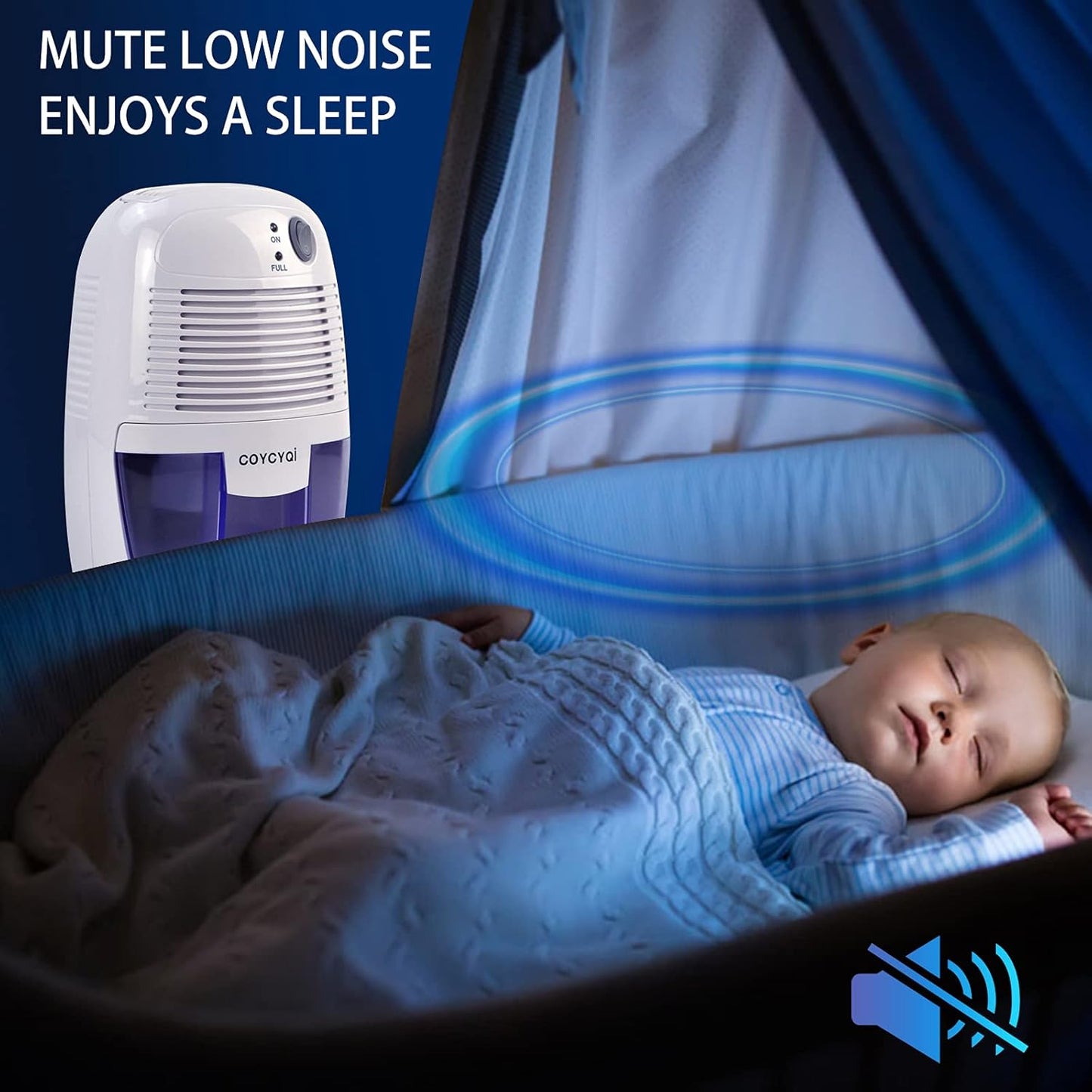 Small Dehumidifier,12V3A adapter，1200 Cubic Feet (215 sq ft) Portable Mini Dehumidifier Quiet Use for High Humidity in Home, Bathroom, Bedroom, Office, Basements, Wardrobe Closet,RV
