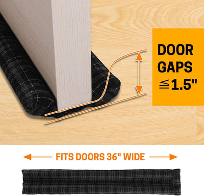 36 Inch Under Door Stopper, Door Noise Blocker | Double Sided Door Stopper, Machine-Washable
