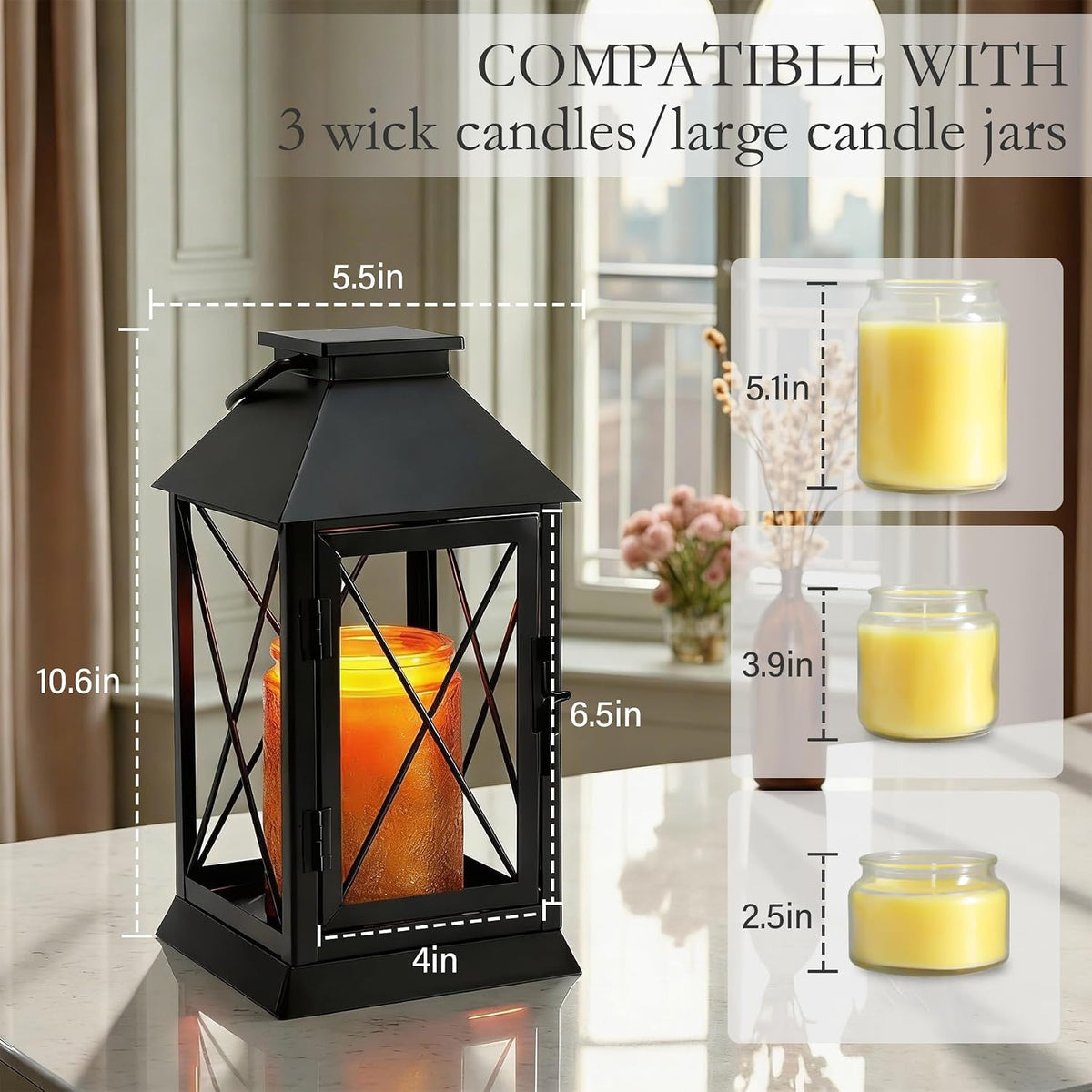Candle Warmer Lamp with Timer, Farmhouse Rustic Lantern