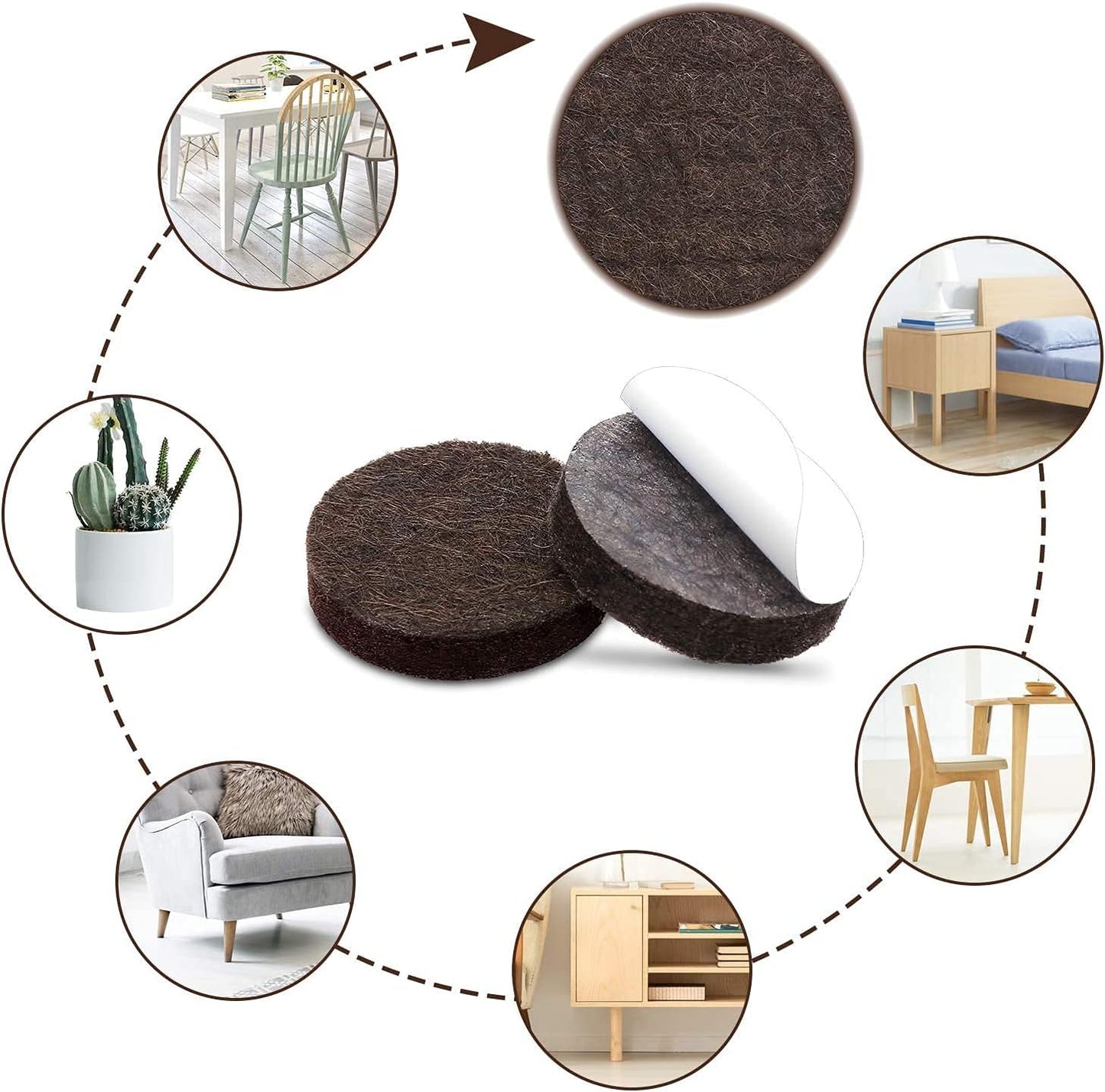 Felt Furniture Pads -182 Pcs Premium Felt Pads for Chair Legs Furniture, Floor Protectors for Hardwood Floors, Black