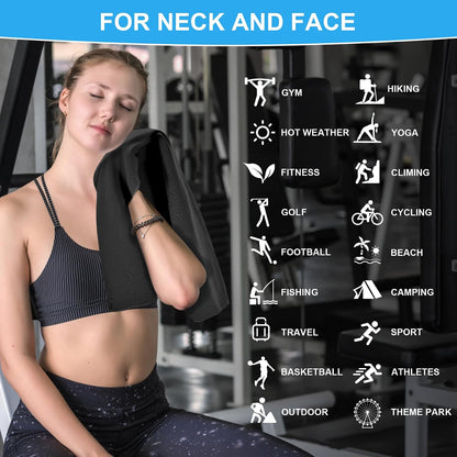 4 Pack Cooling Towels for Neck and Face(40"x12"), Cooling Neck Wraps, Ice Towel for Hot Weather, Soft Breathable Gym Towel, Cool Towel for Workout, Camping, Yoga, Sport, Running