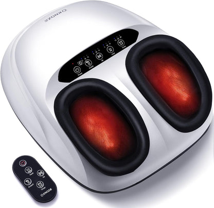 KNQZE Shiatsu Foot Massager with Heat for Plantar Fasciitis, FSA Eligible | Deep Kneading Shiatsu Massage, Multiple Heat & Compression Levels, Remote Control, Fits Men's Size 13, Gift for Women Men Mom