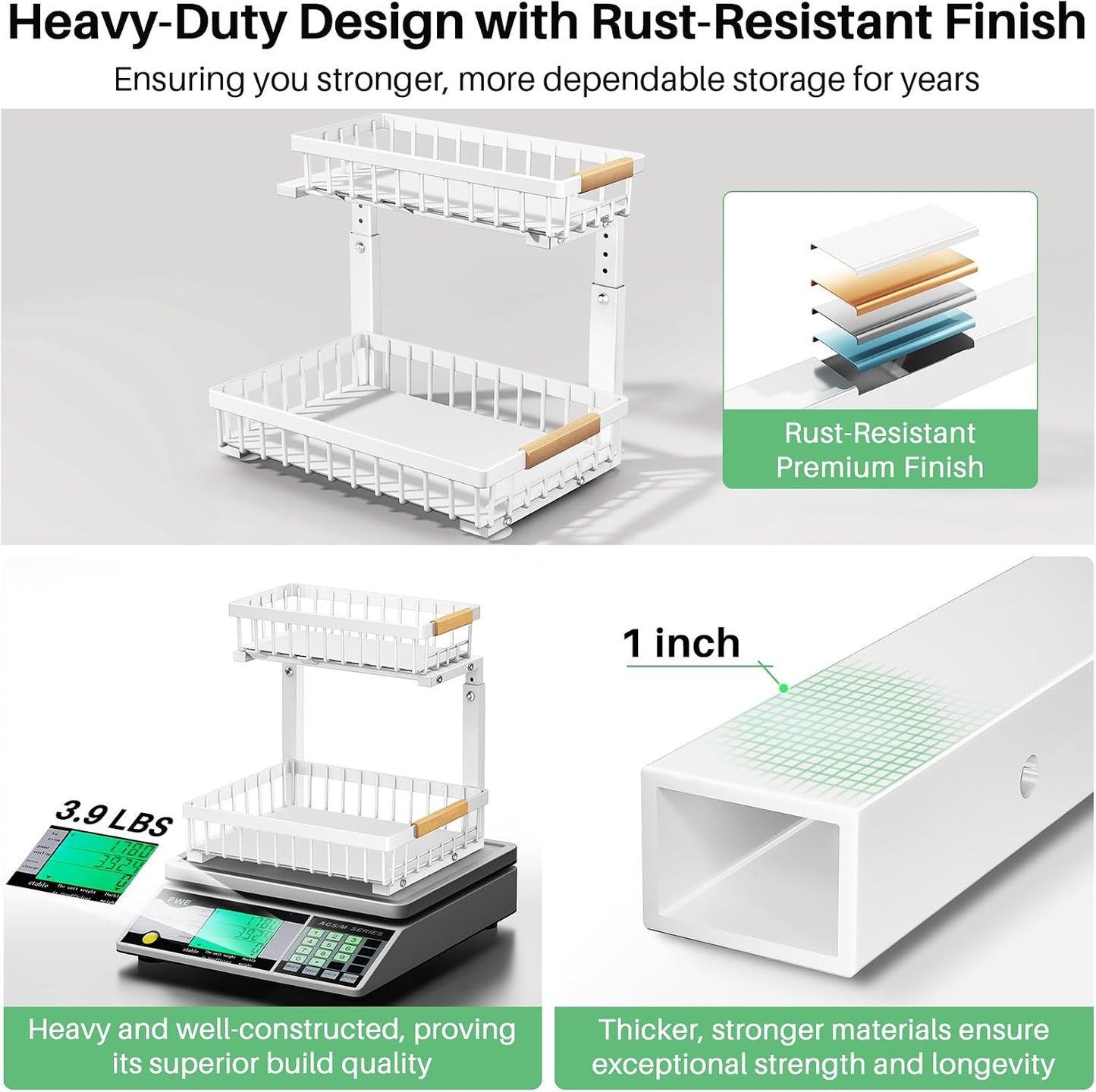 Kitstorack Under Sink Organizer, 2 Tier Under the Sink Storage, Slide out Pull out Cabinet Organizer Shelf, Metal Sliding Drawer for Kitchen Bathroom Pantry Closet Organization Rack, Black, 2 Pack