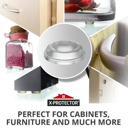 Cabinet Door Bumpers X-Protector 100 PCS – Small Felt Pads 3/8” (Brown) | Ideal Felt Bumpers – Self-Adhesive Thick Felt Dots – Bumper Pads to Protect Glass & Other Surfaces!