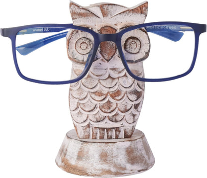 Birthday Gifts for Women Wooden Owl Glasses Holder Night Stand Reading Eyeglass Spectacle Retainer Gifts for Adults Women Men Him Her Mom Dad Car