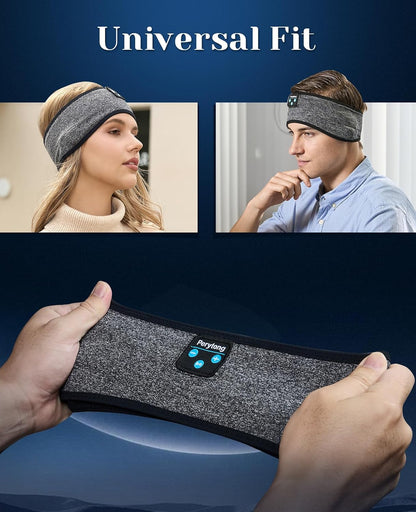 Perytong Sleeping Headphones Bluetooth Headband, Soft Long Time Play Sleeping Headsets with Built in Speakers Perfect for Workout,Running,Yoga,Travel, Darkgray