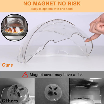 LOPEZTEK Flippable Microwave Splatter Cover for Food | Leave Inside Design|High Dome Shape|14 Steam Vents|Splatter Guard|Plate and Dish Cover|11.5" Diameter