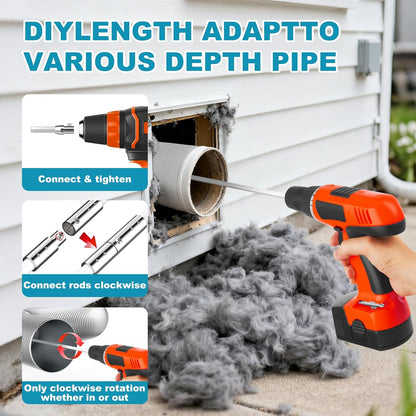 Sealegend 40Ft Dryer Vent Cleaner Kit Flexible Lint Remover | Upgraded Quick-Snap Brush with Drill Attachment for Easy to Use, Deep Clean, Lint Removal, Easy DIY Assembly, Home Essential