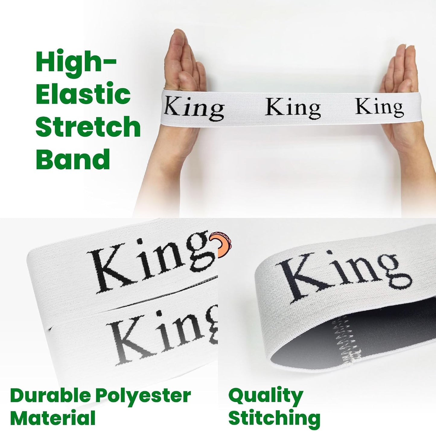 ECOHomes Bed Sheet Organizer Label Bands (King 4PCs Pack, Cream) | Storage Size Label Bands, Bed Sheets Set Organizers, Linen Closet Organization, Elastic Bedding Band, for Organizing Bedsheet