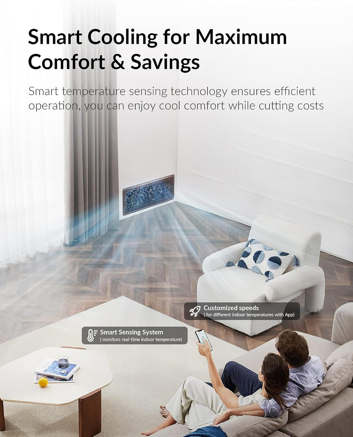 Howeall 4" x 10" Super Quiet Register Booster Fan - Upgrade Smart Register Vent with Ionizer and Dual Intelligent Thermostat Control - Heating Cooling Vent Fan Booster - Charleston Design (ORB)