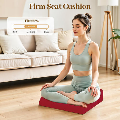 TranquilRelax Memory Foam Seat Cushion for Office Chair, 3-Inch, Black | Medium-firm Support for Long Sitting, Washable Mesh Cover, Non-slip Base, Perfect for Car Seats & Short Drivers