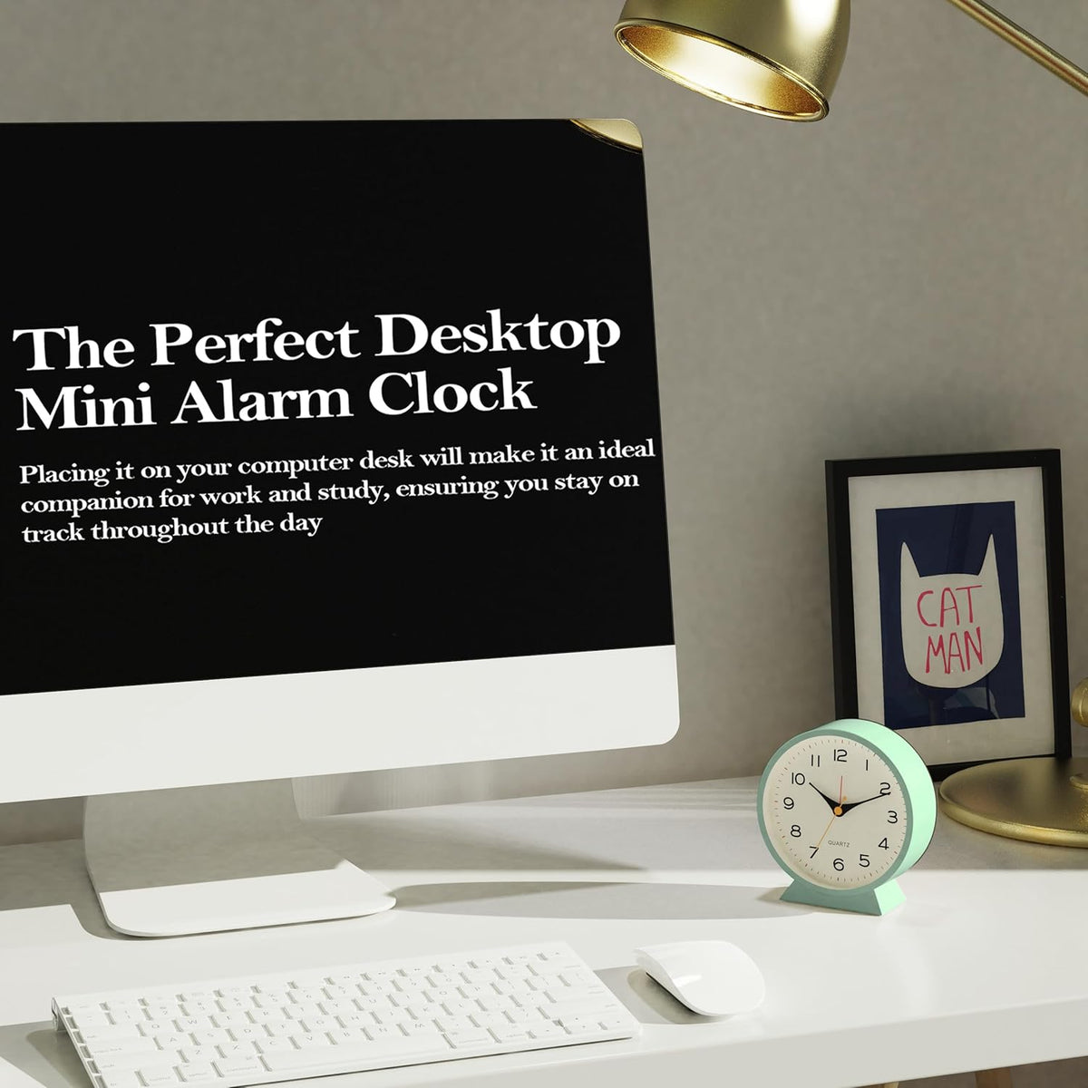 AYRELY® 4.5" Analog Alarm Clock, Small Retro Desk Clock and Table Clock