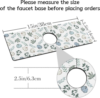 Light Brown White Checkered Kitchen Sink Splash Guard Faucet Mat,Faucet Non-Slip Absorbent Mat,Farmhouse Sink Splash Guard Behind Faucet for Kitchen Bathroom, 15"x5.5"