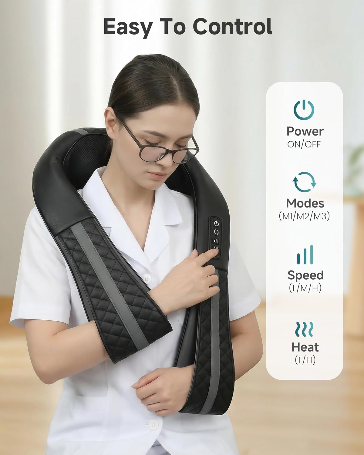 Shiatsu Neck & Shoulder Massager with Heat, Deep Tissue Back Massager