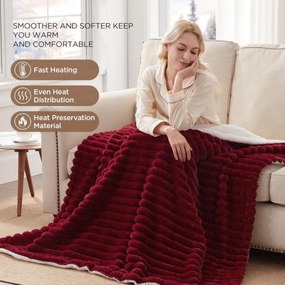 Westinghouse Heated Throw Blanket, 50"x60", Charcoal, ETL Certified
