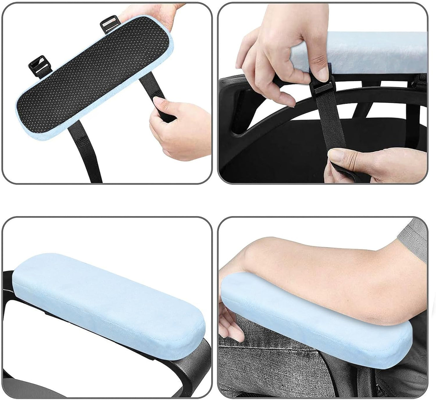 MOSISO Chair Armrest Pads, Home/Office Chair Arm Rest Covers, Black | 2 Pack Memory Foam Comfy Computer Gaming Elbow Cushion, Removable Washable Elbow, Support Forearm Pressure Relief