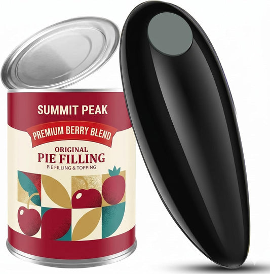 Electric Can Opener, Smooth Edge Automatic Can Opener for Weak Hands, One Button Effortless Operation, Safe & Hygienic Hands-Free Can Opener for Seniors and Arthritis, Black