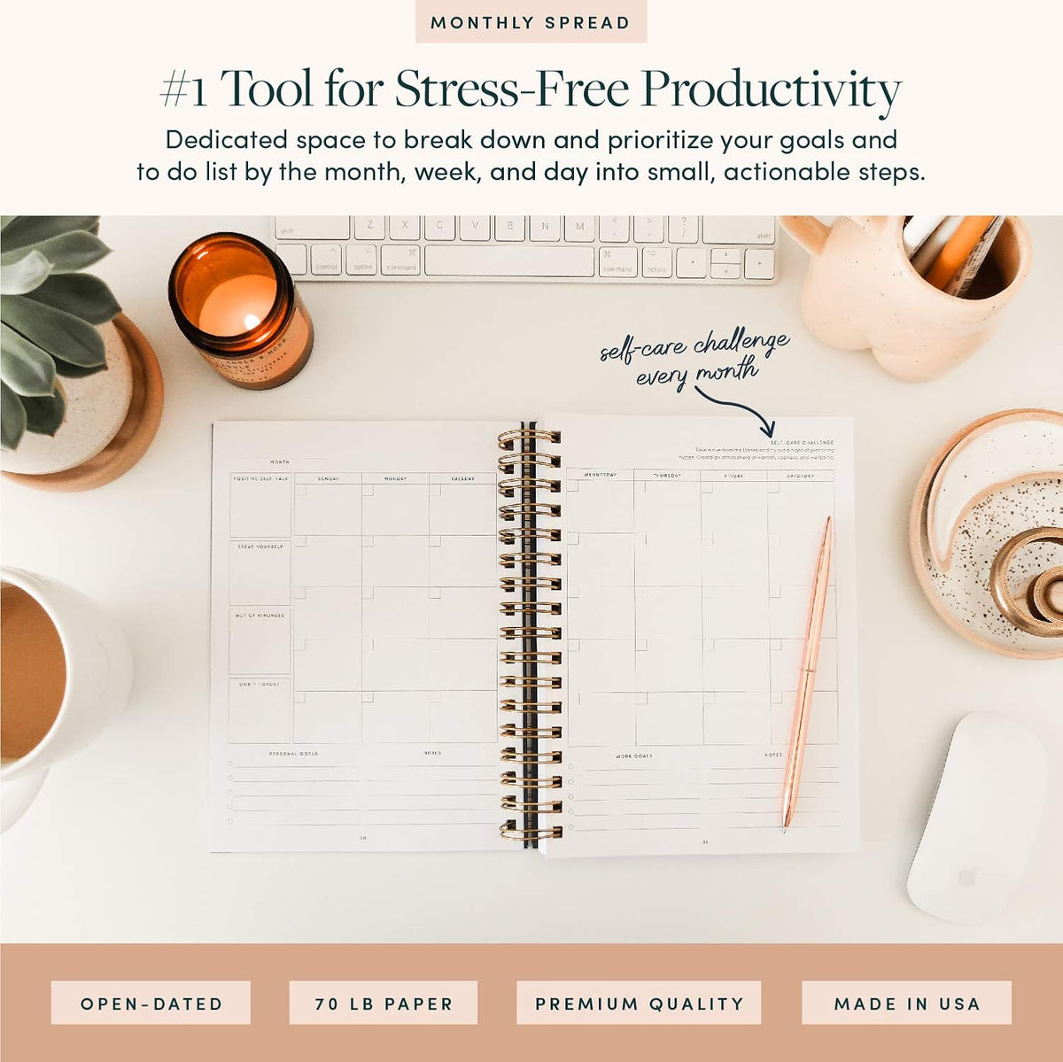 The Self-Care Planner by Simple Self - Undated 6 Month Life Planner - Daily, Monthly, Weekly - Focus on Wellness, Productivity, Achieving Goals, and Happiness (Abstract, Daily Edition: 13-Weeks)