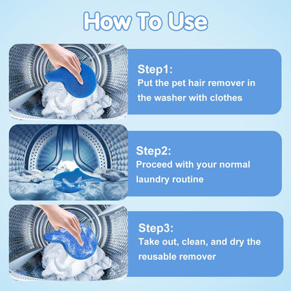 8 Pcs Pet Hair Remover for Laundry,Reusable Dog & Cat Hair Catcher Tool,Effectively Removes Fur,Lint and Dander from Clothing and Bedding,Safe for Washing Machines and Dryers