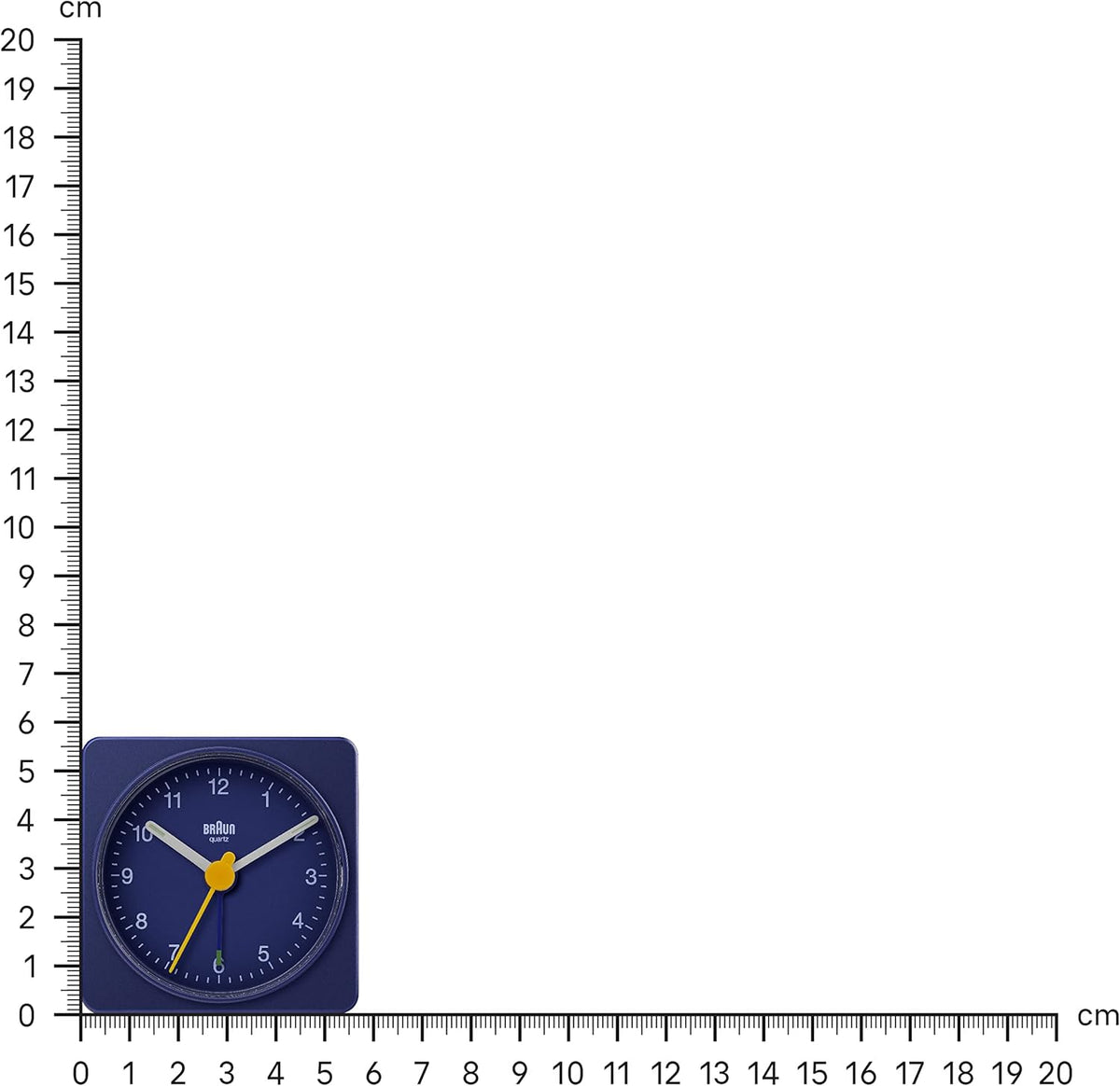 Braun Classic Travel Analogue Alarm Clock with Snooze and Light, Compact Size, Quiet Quartz Movement, Crescendo Beep Alarm in Black and White, Model BC02XBW.