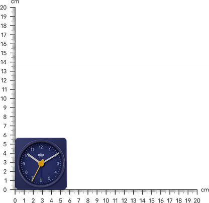 Braun Classic Travel Analogue Alarm Clock with Snooze and Light, Compact Size, Quiet Quartz Movement, Crescendo Beep Alarm in Black and White, Model BC02XBW.