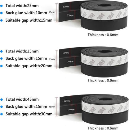 TAROSE Weather Stripping Door Seal, 33 Feet Long Transparent (Width 25mm) | Shower Door Seal Strip, Adhesive Silicone Tape, Door Draft Stopper, Blocks Drafts and Noise, for Doors & Windows