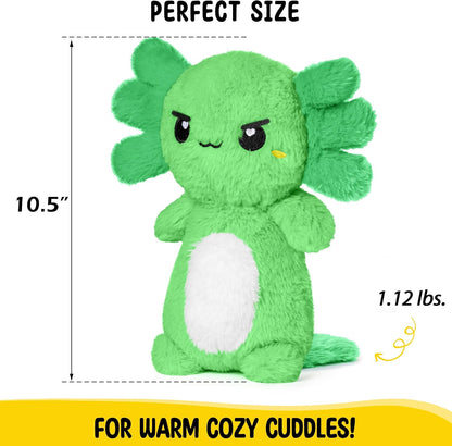 Axolotl Unscented 2Lbs Heating Pad for Neck Shoulders and Back Wrap Microwavable, Heatable 22.5" Cute Warm Stuffed Animals Neck Warmer - Axolotl Gifts for Women Girls and Kids