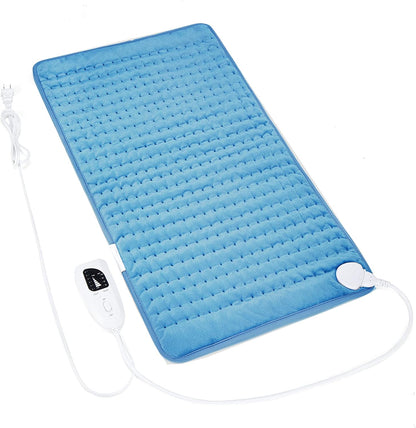 Heating Pad Electric Heat Pad, Hot Heated Pad,Multiple Temp and Timer Settings,Suitable for Shoulders, Neck, arms, Abdomen, Back, Legs, etc. (Gray Green, 24"X12")