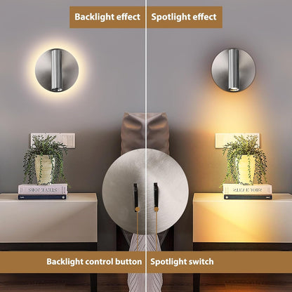 ZEROUNO Hardwired Sconces Wall Mounted Reading Lights with Switch LED Wall Lighting for Bedroom Bedside Lamps (Black)