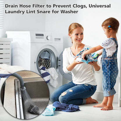 100 Pack Upgraded Lint Traps for Washing Machine Hose with Double-Layer Bottom Filter - Pet Hair Remover & Drain Hose Filter to Prevent Clogs, Universal Laundry Lint Snare for Washer