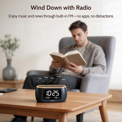 HOUSBAY Digital Alarm Clock Radio for Bedrooms with Night Light
