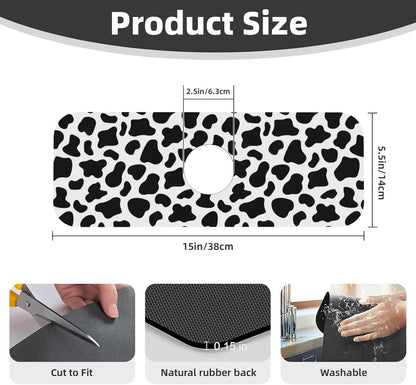 Abstract Flower Blooming Floral Watercolor Kitchen Sink Splash Guard Faucet Mat Super Absorbent Fast Drying Mat Sink Gadgets-Fast Drying Pad Sink Mat For Kitchen Bathroom (15" X 5.5" )