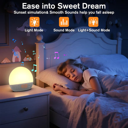Sunrise Alarm Clock Wake up Light White Noise Sound Machine with Timer