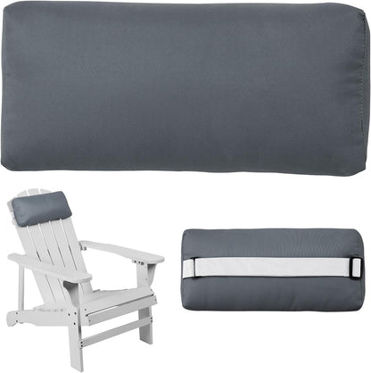 Headrest Pillow for Patio Chaise Lounge Chair, Outdoor Chaise Pillows with Adjustable Elastic Stripe Head Resting Pillows for Recliner Office Chair, Dark Blue 2 Pack