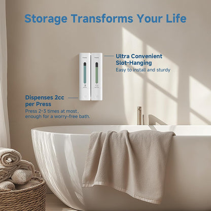 Shampoo and Conditioner Dispenser - Shower Soap Dispenser Wall Mounted No Drill - Shampoo Conditioner Body Wash Dispenser 3 Chamber - Easy Install for Bathroom Hotel Black 1200ml
