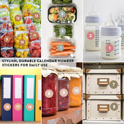 Andaz Press Colorful 7 Days of Week Stickers, Day Week Calendar Stickers for Adults Planner Day Dots Food Labels for Food Containers Date Calendar Planner Stickers Week Day Sticker Labels, 480-Pack