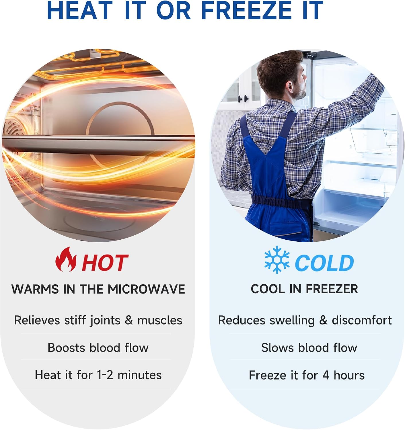 Microwavable Heating Pad for Neck and Shoulders with Handles, Extra Long Weighted Flaxseed Heat Pack, 31.5x5 Inch Microwave Warm Compress Wrap for Pain Relief and Sore Muscles, 2.08 Pounds