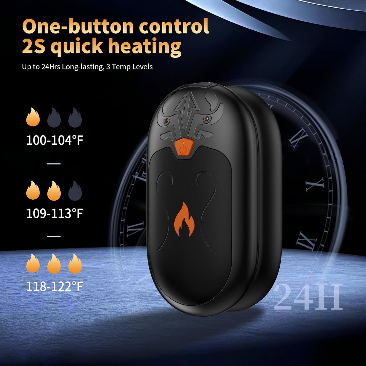 Hand Warmers Rechargeable 2 Pack, Electric Hand Warmer, 24Hrs Long Lasting Magnetic Reusable Hand Warmers with 3 Heat Settings, Portable Pocket Heater, for Men, Women, Camping, Hunting, Golf, Ski