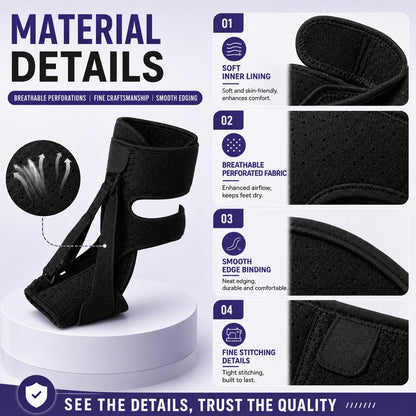 LILILI Plantar Fasciitis Night Splint, 3 Adjustable Straps Foot Brace, Relief Achilles Tendonitis, Foot Drop and Heel Spur, Breathable Day & Night Comfort for Men & Women