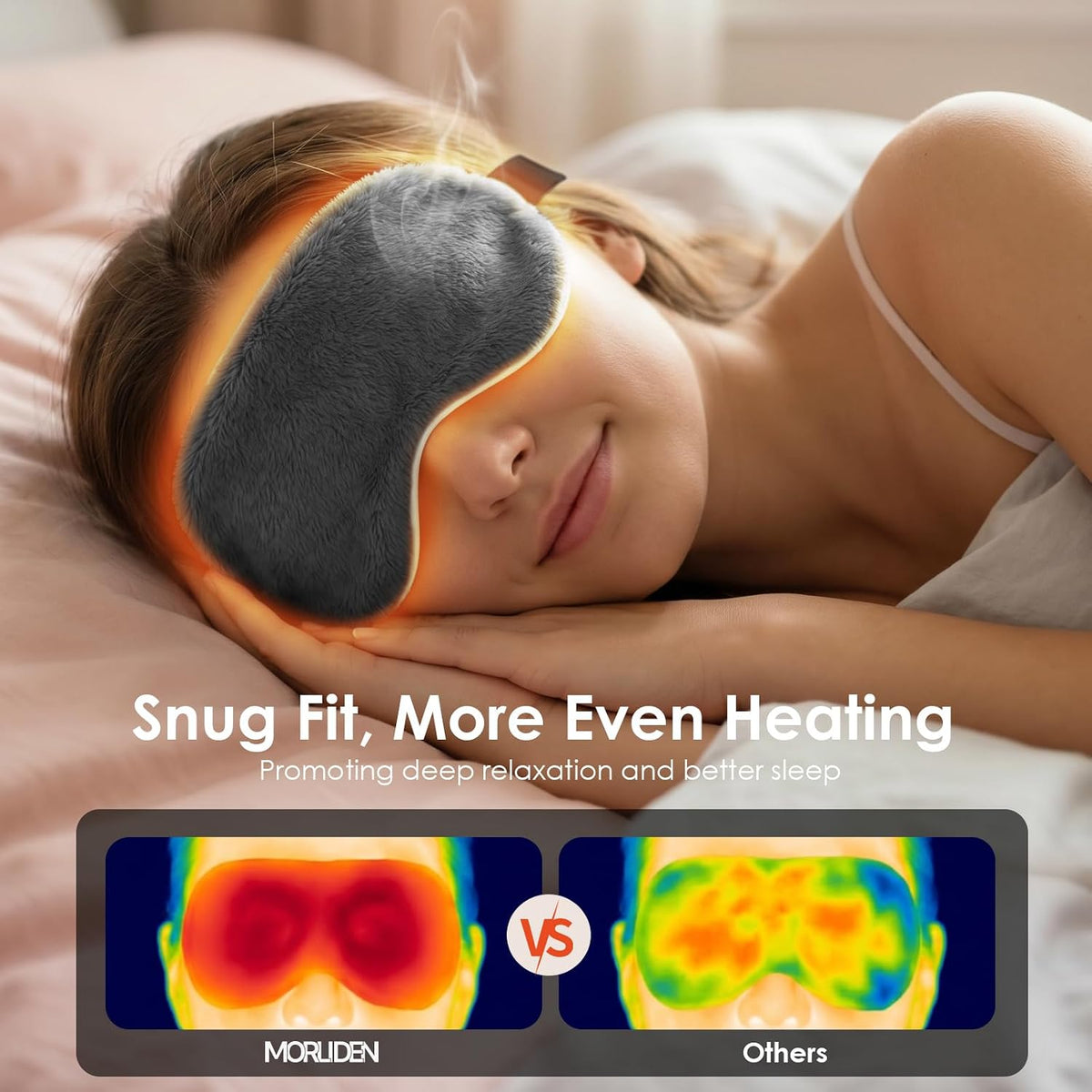 MORLIDEN Heated Eye Mask for Dry Eyes & Stye - Microwavable Warm Compress