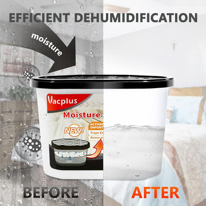 Vacplus Moisture Absorber, 10.5 OZ, Strong Absorption, Lavender | Closet, Bathroom, Car, Odor Eliminator, Dehumidifier Bucket, 6 Pack