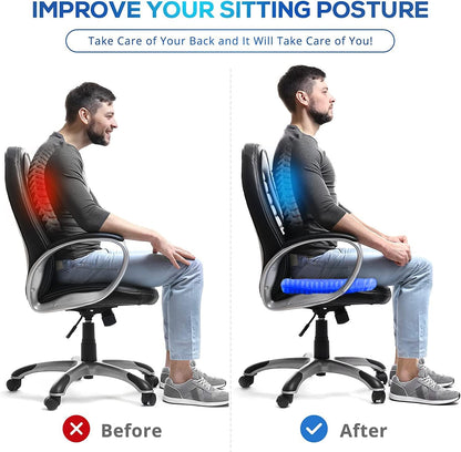 Gel Seat Cushion for Long Sitting - 1.65inch Double Thick Cooling Egg Cushion for Back, Hip, Sciatica, Coccyx, Tailbone Pain Relief - Office Chair Car Seat Cushion – Wheelchair Cushions