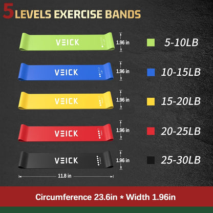 VElCK Resistance Bands Set with Handles for Exercise, Workout and Home Gym | 100% Natural Latex, 10-150LBS, Versatile for Yoga, Pilates, Strength, Home Gym