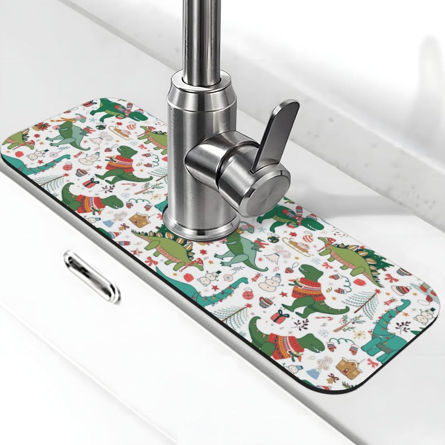 Wildflowers Floral Flower Kitchen Sink Splash Guard Faucet Mat Super Absorbent Fast Drying Mat Sink Gadgets-Fast Drying Pad Sink Mat For Kitchen Bathroom (15" X 5.5" )
